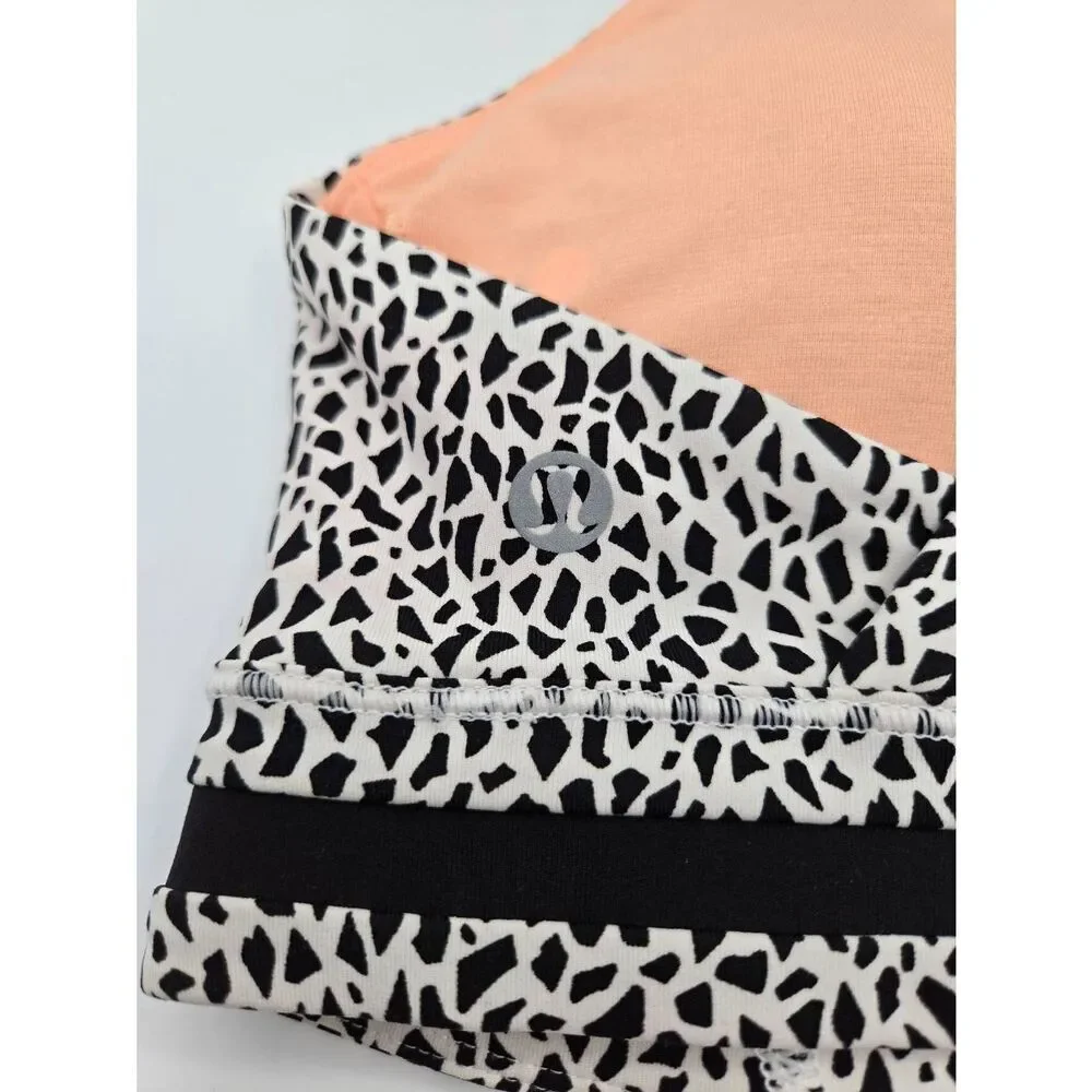 Lululemon Rack Pack Bra Miss Mosiac Size 6 White Posey Black